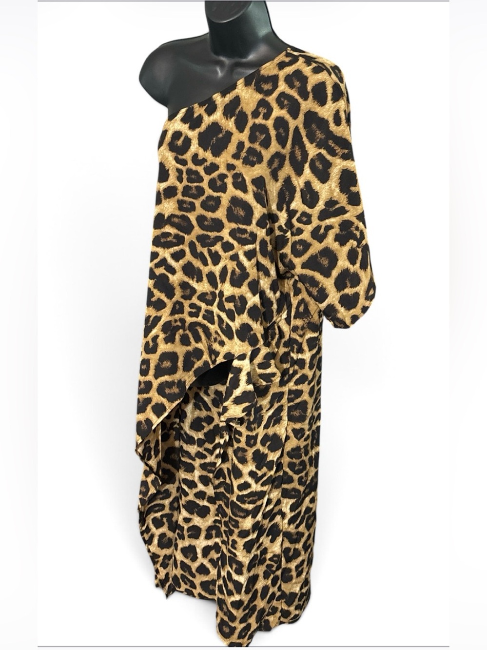 VONDA Asymmetric One-Shoulder Leopard print Maxi Dress / Kaftan/ Coverup - Picture 5 of 7